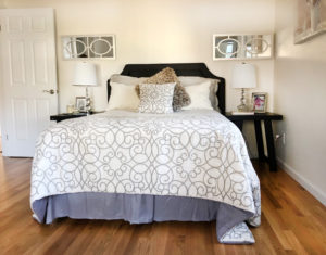 Home staging at a master bedroom at West Annapolis, Maryland